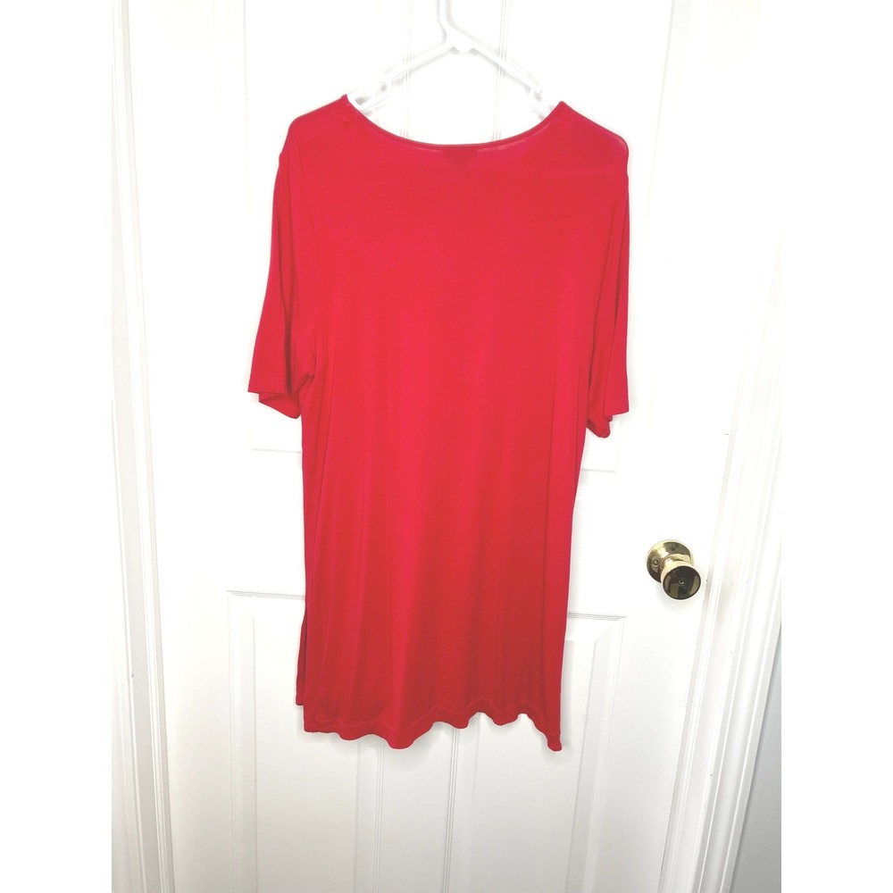 J. Jill Wearever 3/4 Sleeve Pullover Shift Dress Red Women's Large Casual Preppy - Picture 2 of 5